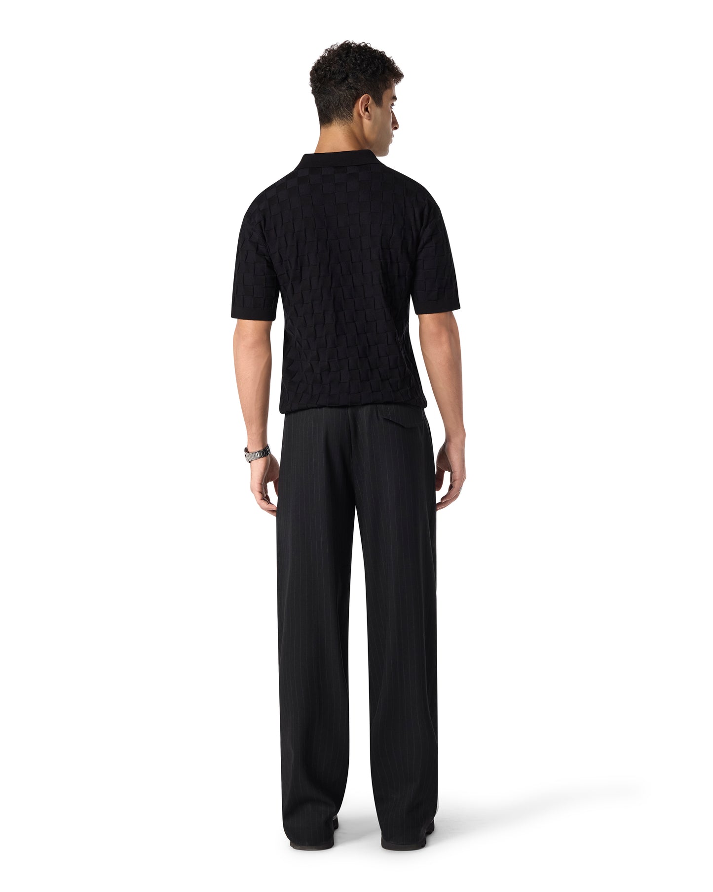 College Slacks Charcoal Pinstripe