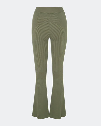 Elemental Olive Flared Knit Pants